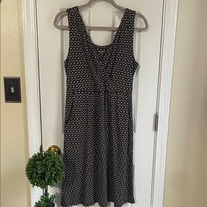 Garnet Hill Starlet Jersey Knit Preppy Geometric Midi Dress